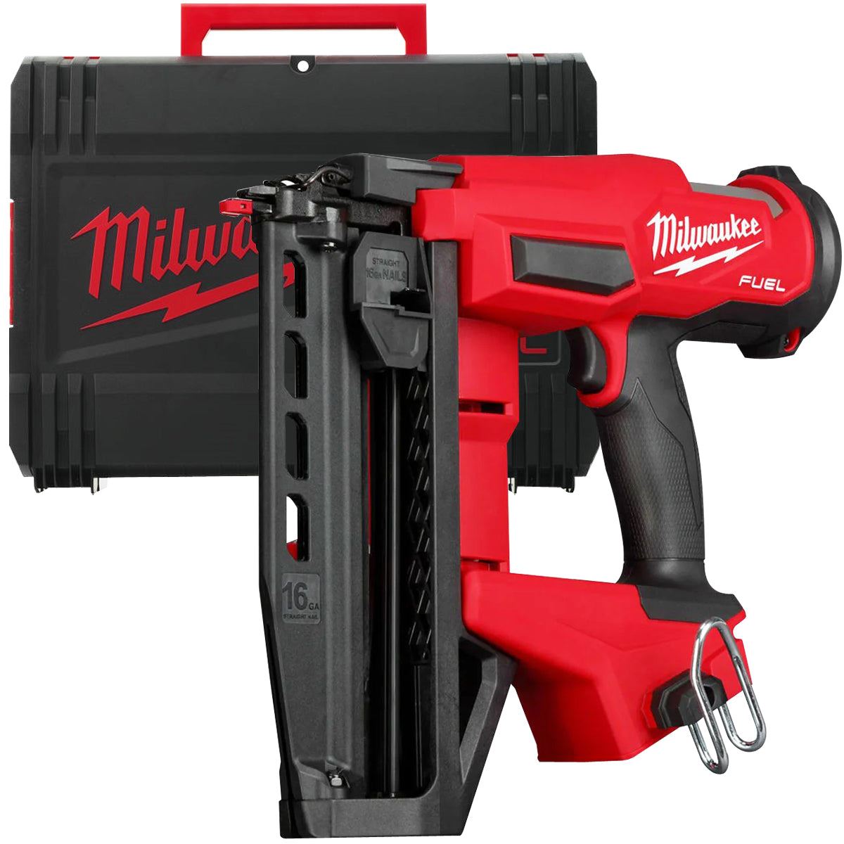 Milwaukee M18FN16GS-0X 18V Fuel Brushless 16G Straight Finish Nailer with 1 x 5.5Ah Battery Charger & Case