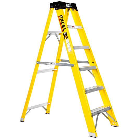 Excel Electricians Fibreglass Step Ladder 6 Tread 1.44m Heavy Duty