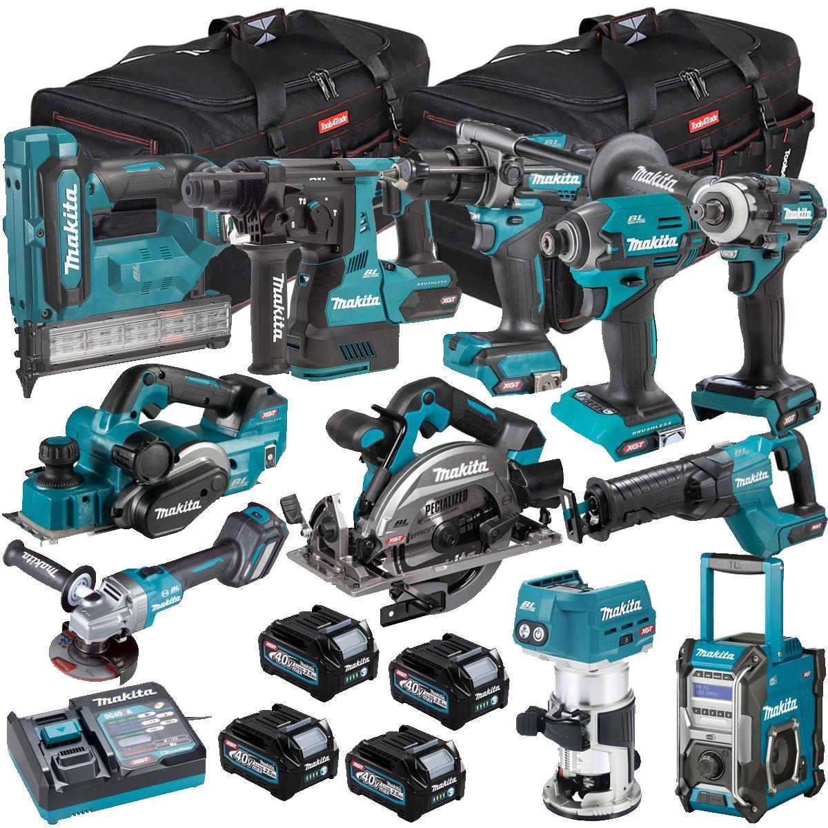 Makita 40V XGT 11 Piece Brushless Power Tool Kit with 4 x 2.5Ah Battery T4TKIT-16038