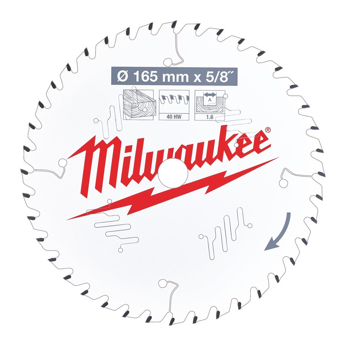 Milwaukee 165mm Circular Saw Blade 40T 4932471312