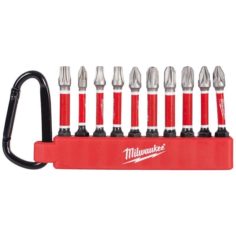 Milwaukee 10 Piece ShockWave Impact Carabiner Screwdriving Bit Set 4932500397