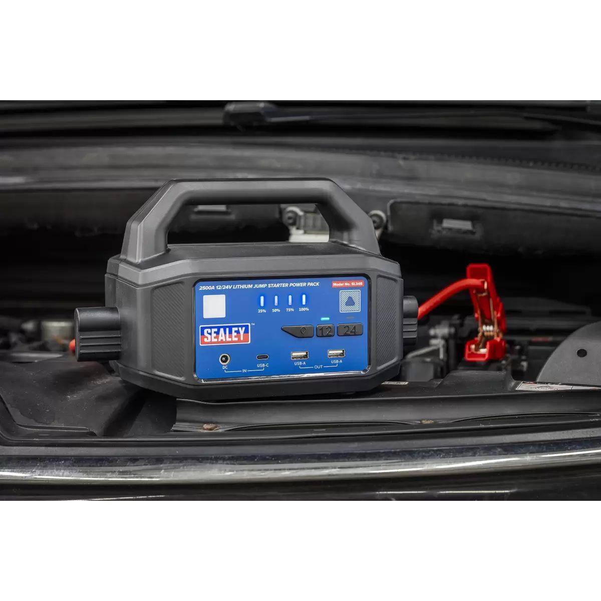 Sealey SL34S 12/24V Lithium-ion Jump Starter Power Pack 2500A