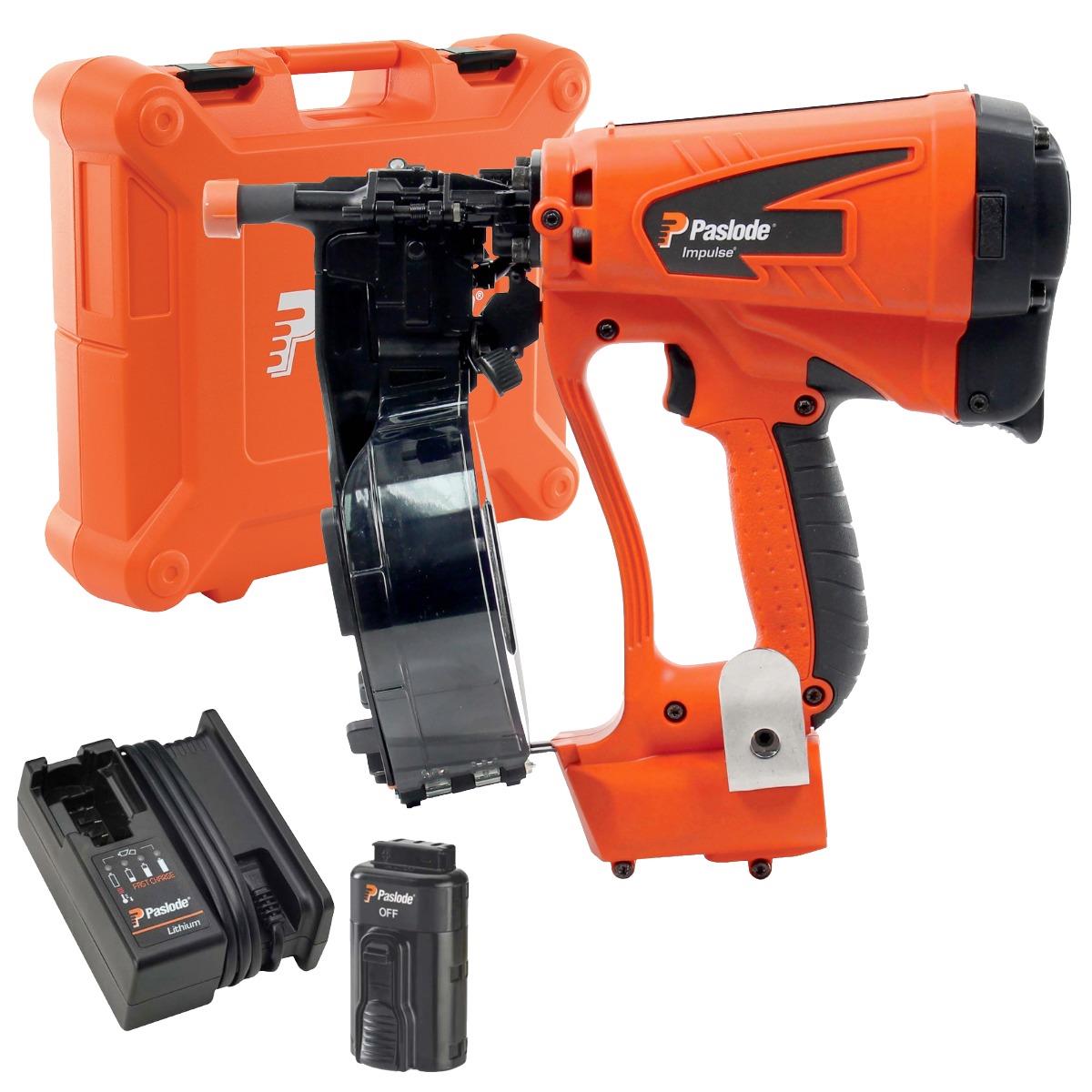 Paslode IM45 GN 7.4V Multi-Purpose First Fix Gas Coil Nailer with 1 x 2.1Ah Battery, Charger & Case 018608