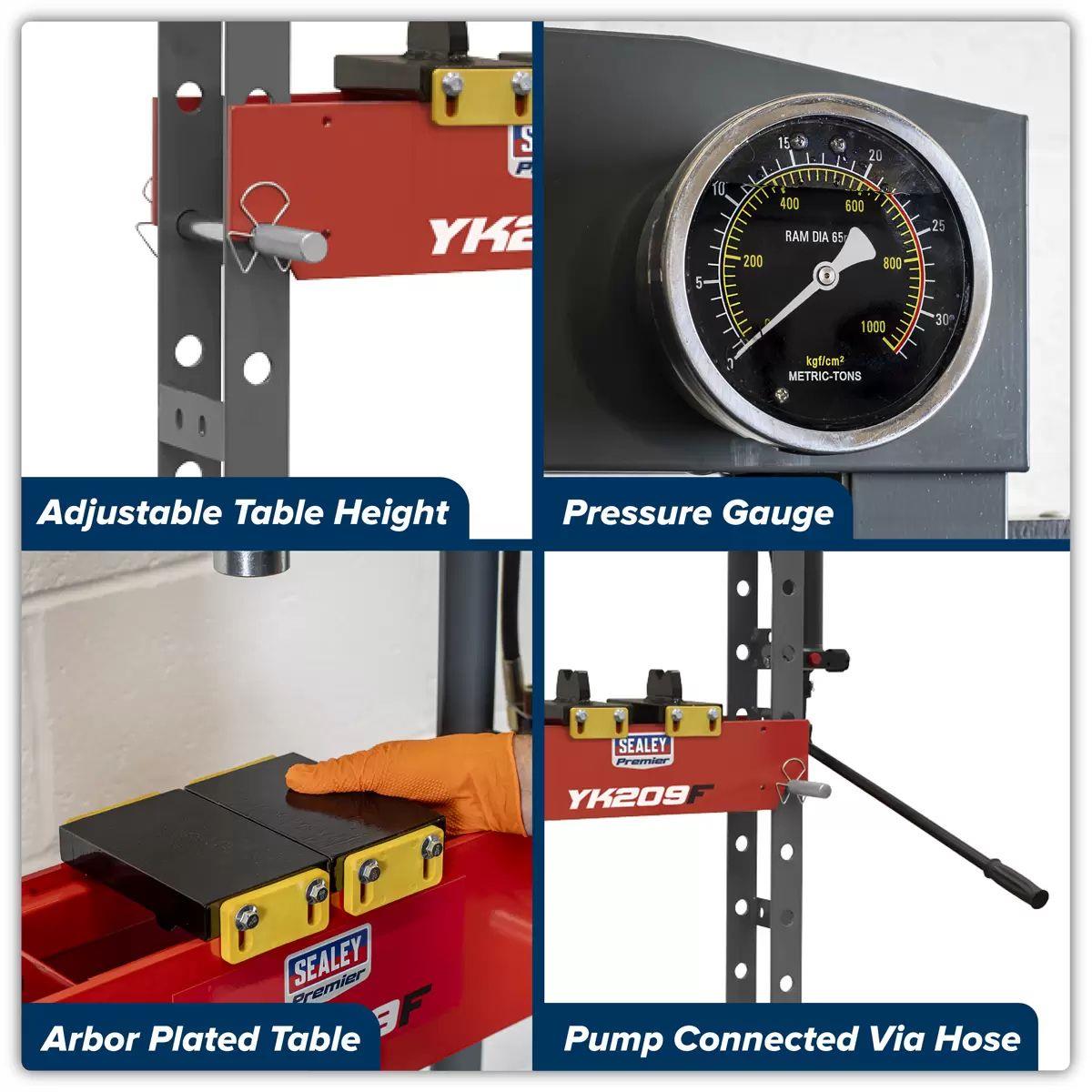 Sealey YK209F Premier Heavy-Duty Floor Type Hydraulic Press 20 Tonne