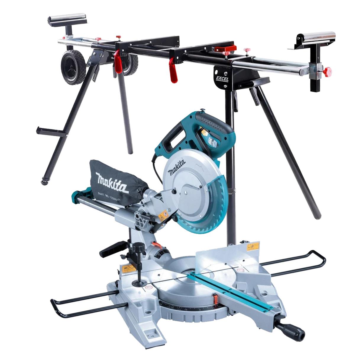 Makita LS1018LN/1 Slide Compound Mitre Saw Laser 110V with Universal Folding Stand