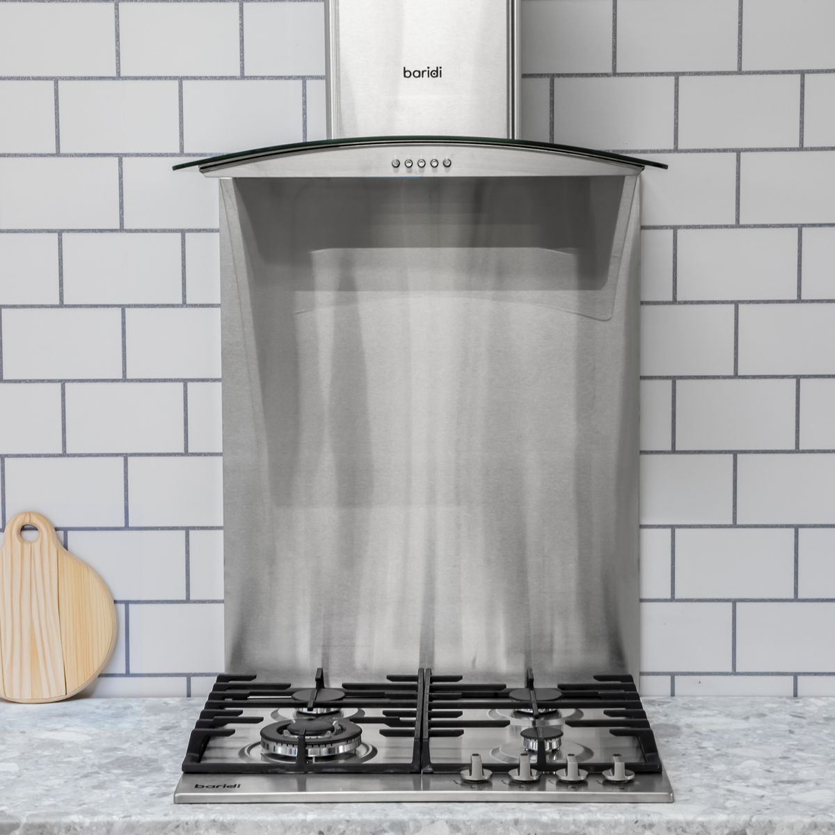 Sealey DH128 Baridi Curved Glass Cooker Hood with Carbon Filters & LED Lights 60cm Stainless Steel