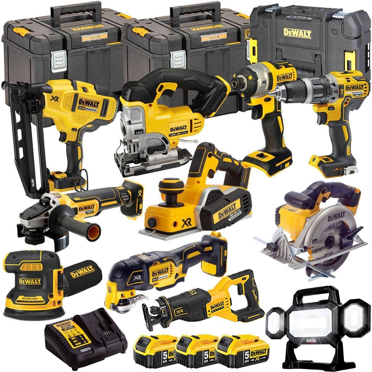 Dewalt 18V 11 Piece Power Tool Kit with 3 x 5.0Ah Batteries T4TKIT-4826