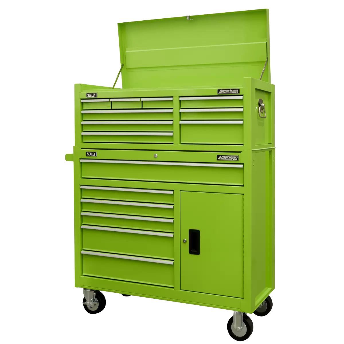 Sealey AP41STACKHV Top chest & Roll cab Combination 15 Drawer -Green