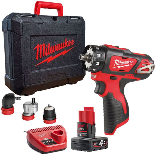 Milwaukee M12BDDXKIT-0X 12V Removable Drill Driver with 1 x 4.0Ah Battery Charger & Case