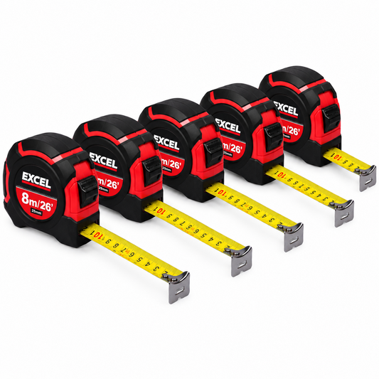 Excel Tape Measure 8m/26ft CR-8G79X Pack of 5