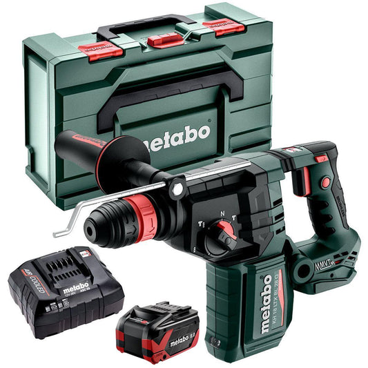 Metabo KH 18 LTX BL 28 Q 18V Brushless SDS+ Combination Hammer Drill with 1 x 8.0Ah Battery Charger & Metabox