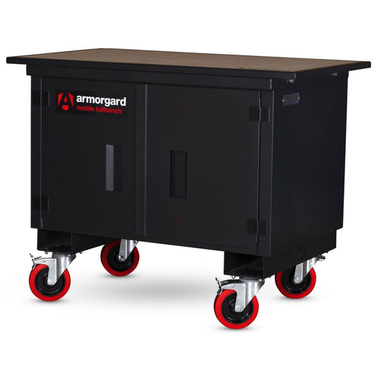 Armorgard MBH12 Mobile TuffBench 1200mm x 700mm x 950mm Workbench for Tools and Equipment Storage
