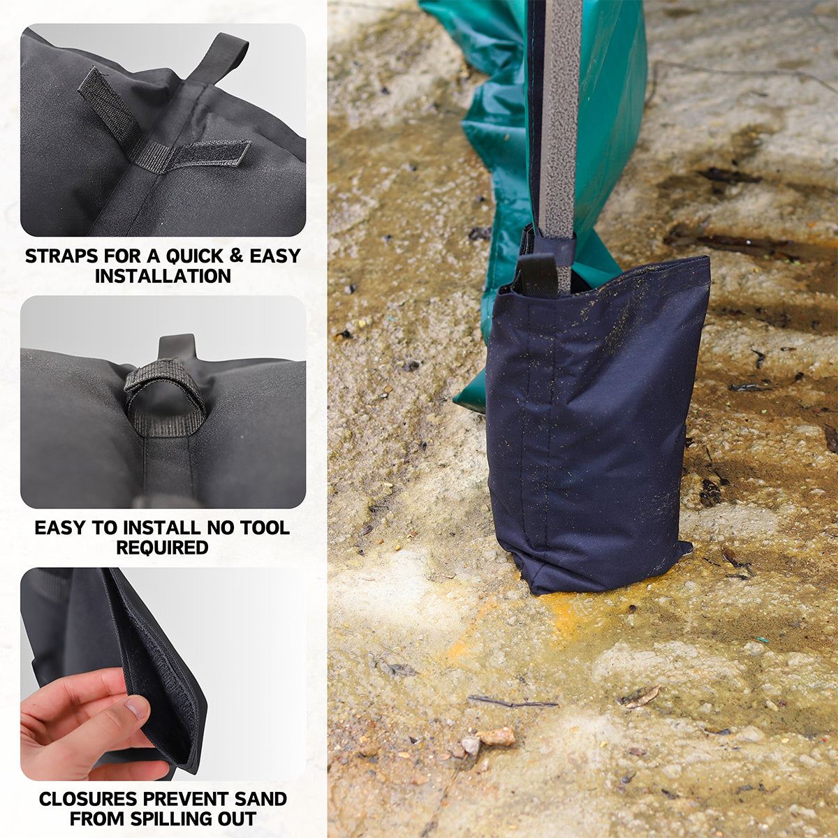 Excel Garden Gazebo Sand Bag Pack of 4 for Canopy, Tent, Umbrella & Trampolines