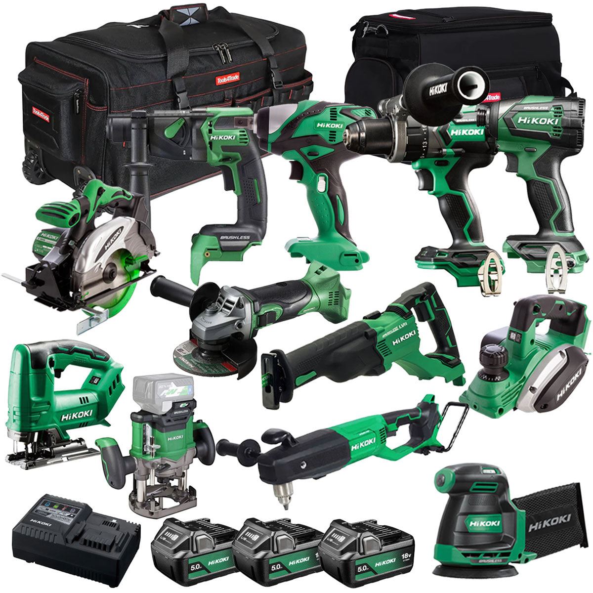 Hikoki 18V 12 Piece Power Tool Combo Kit with 3 x 5.0Ah Battery & Charger T4TKIT-27286