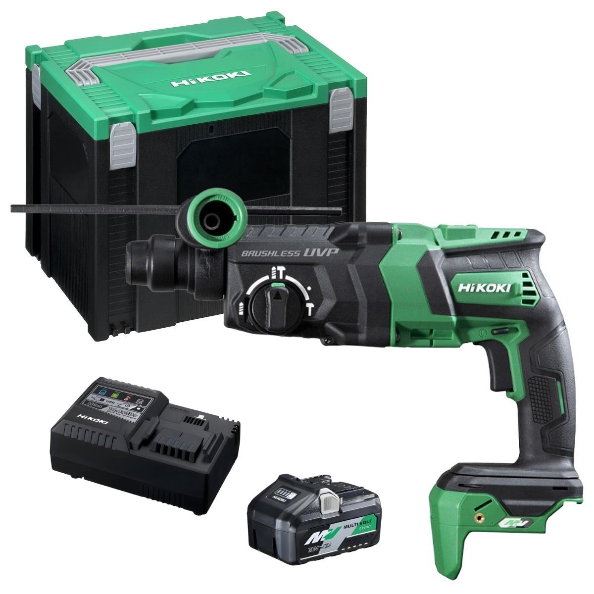 HiKOKI DH36DPEJ3Z 36V Brushless 3-Mode SDS+ Rotary Hammer Drill With 1 x 4.0Ah Battery Charger & Case