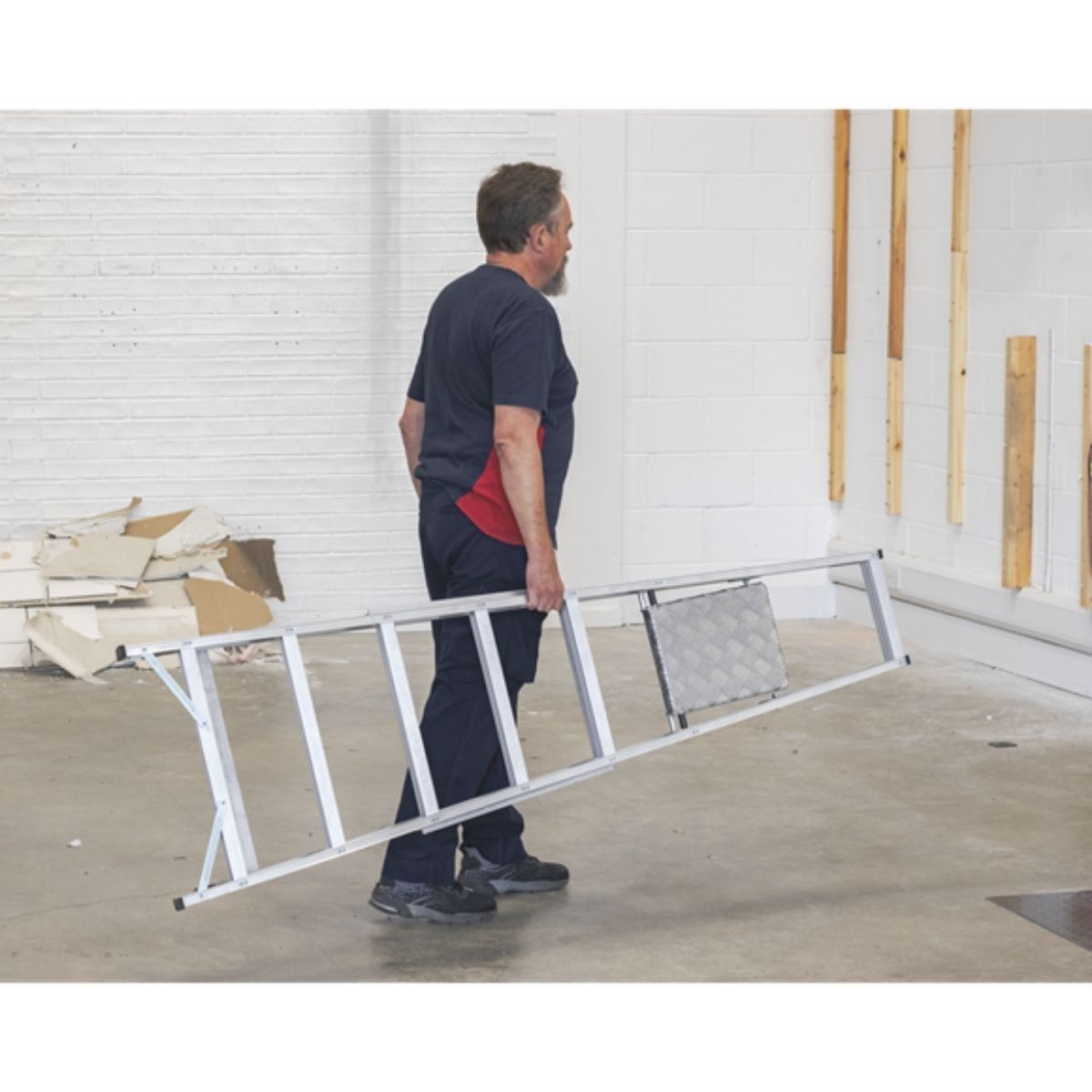 Sealey AXL6 Industrial Aluminium Step Ladder 6-Tread