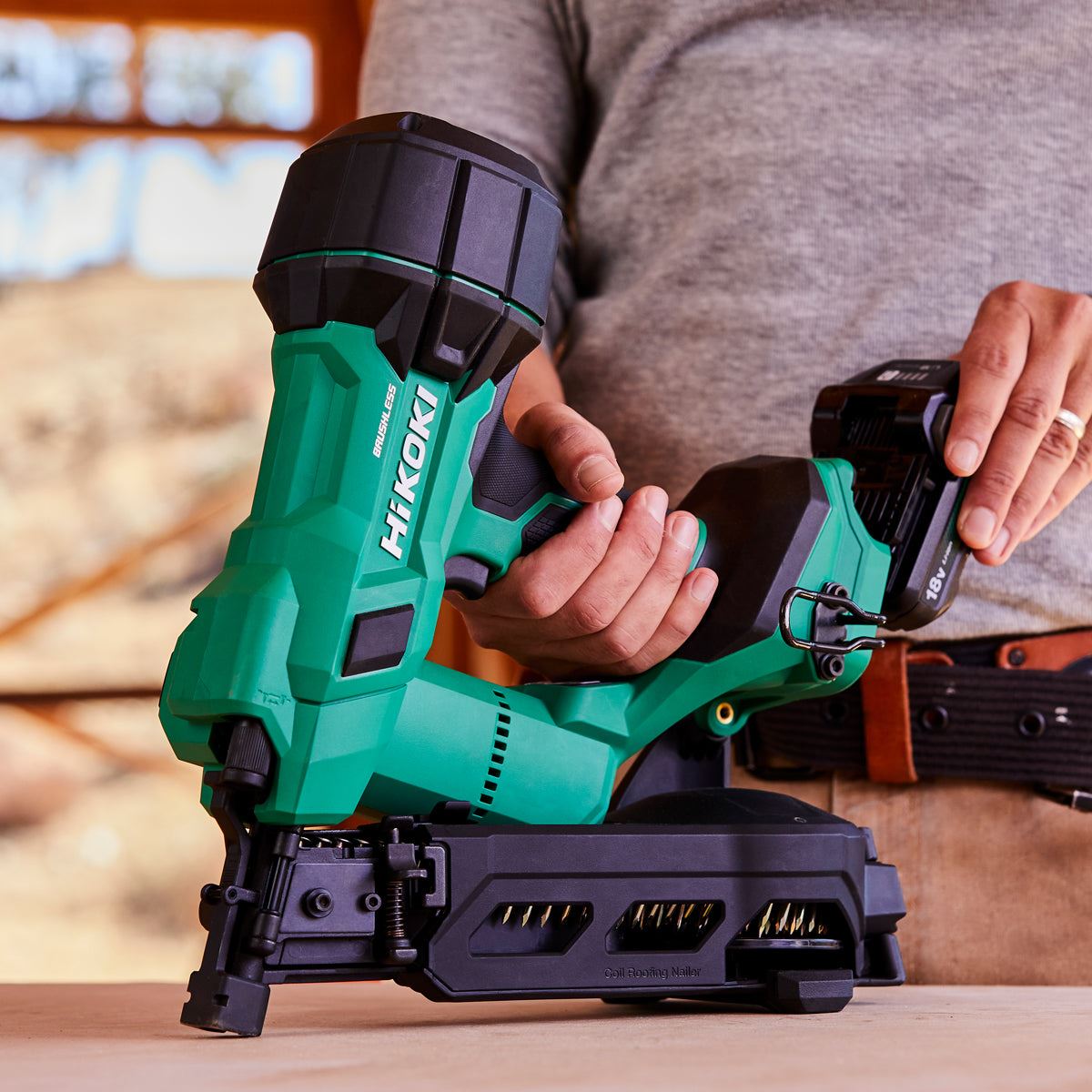 Hikoki NV1845DAJXZ 18V Brushless 2nd Generation Coil Nailer with 2 x 2.0Ah Battery Charger & Case