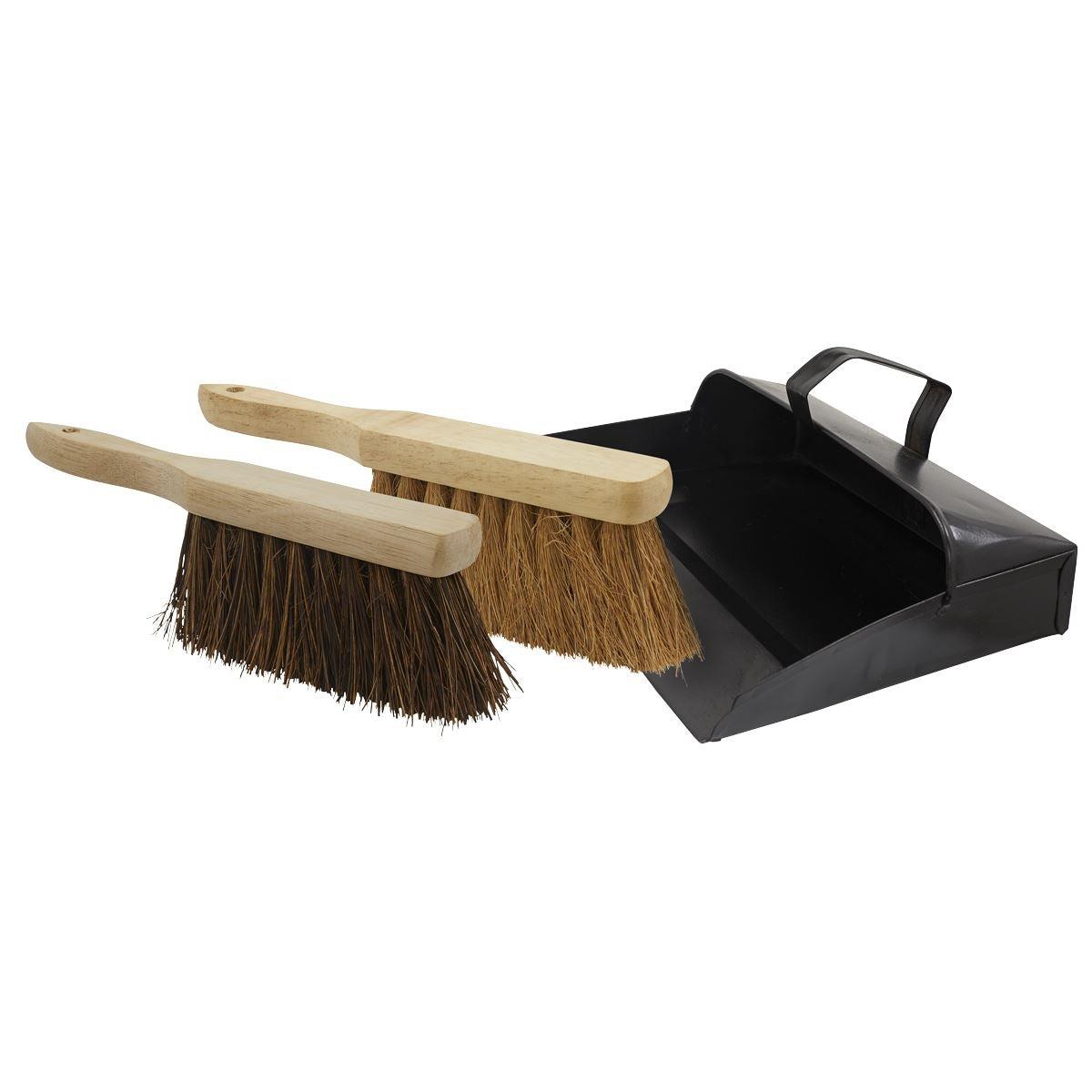 Sealey Dustpan & Brushes Metal Set [BM26]