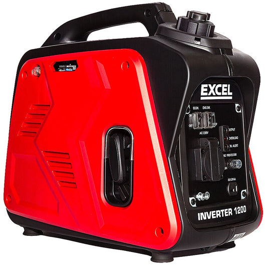 Excel Petrol Inverter Generator 4-Stroke Engine - 1200W Power Output, 60CC for Reliable Outdoor use