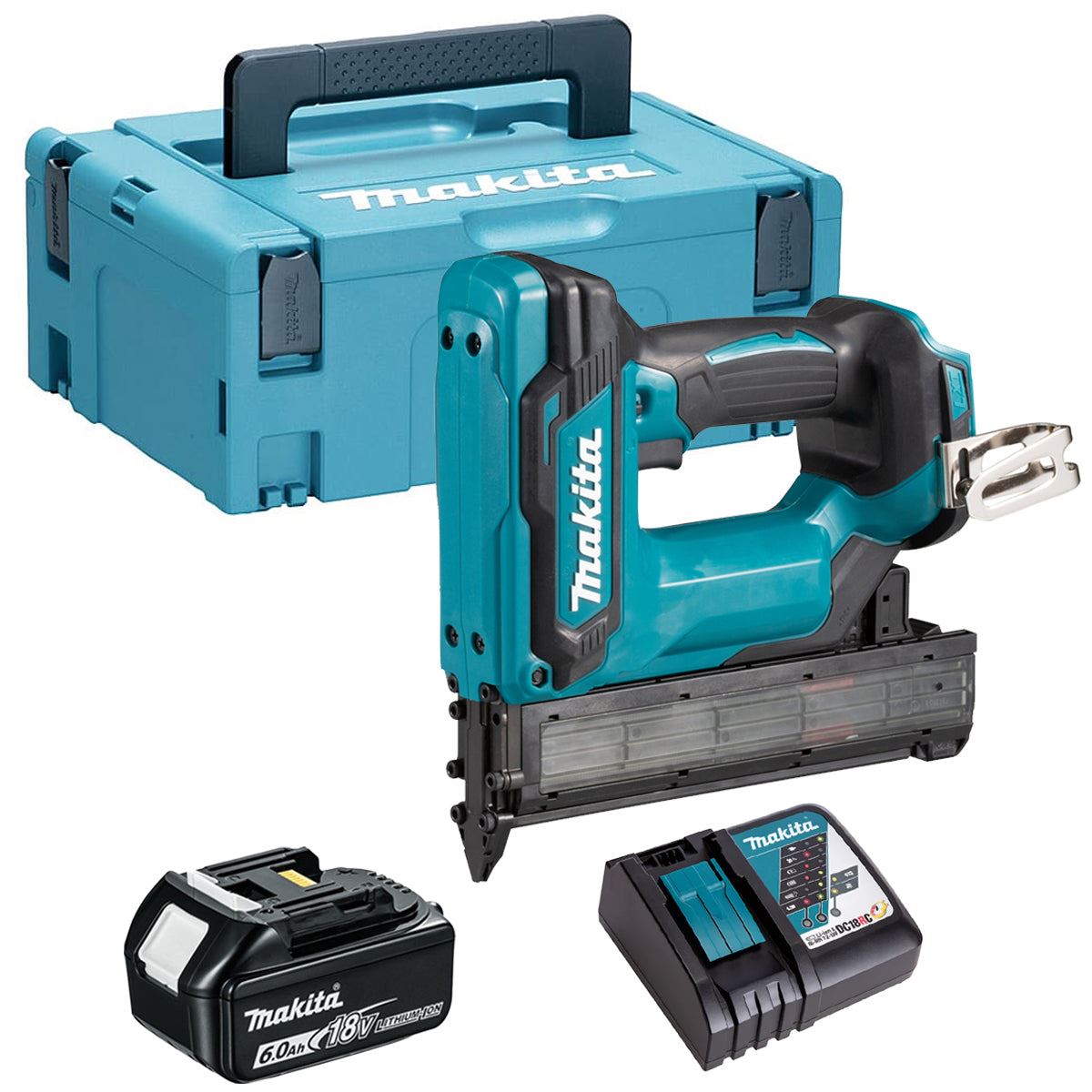 Makita DFN350ZJ 18V Brad Nailer with 1 x 6.0Ah Battery Charger & Case