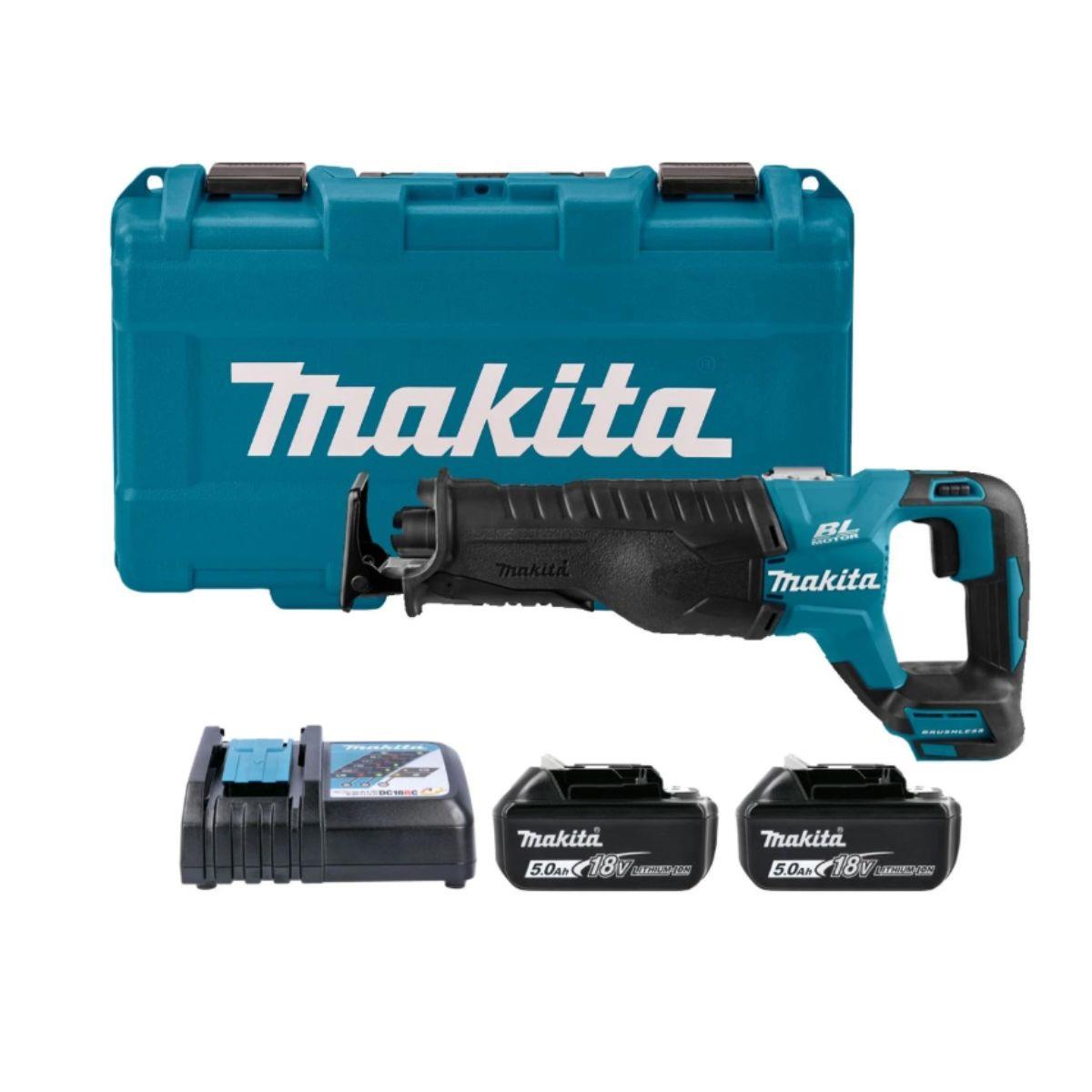 Makita DJR187RTE 18V LXT Cordless Brushless Reciprocating Saw With 2 x 5.0Ah Batteries, Charger & Carry Case
