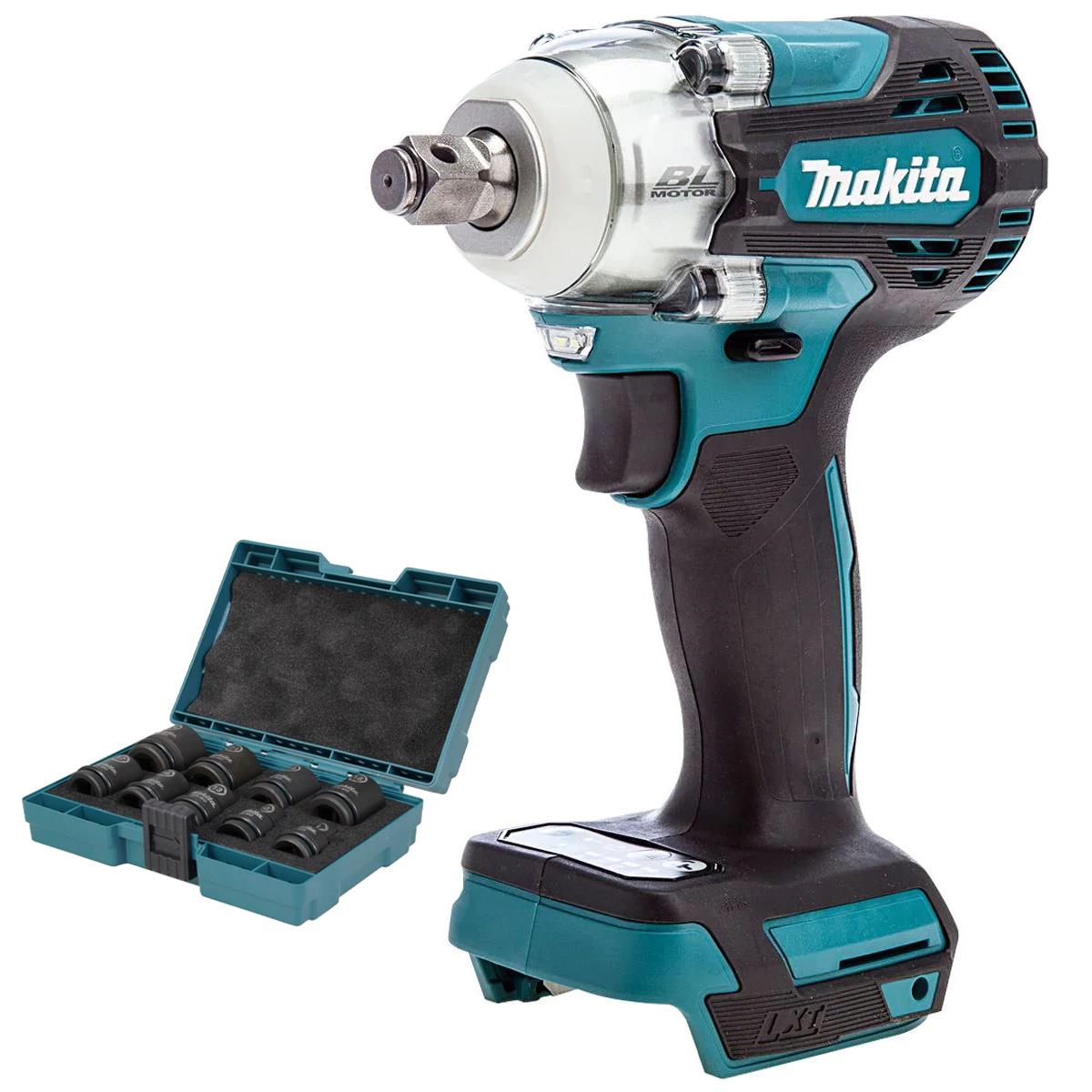Makita DTW300Z 18V Brushless Impact Wrench With 9 Piece Socket Set