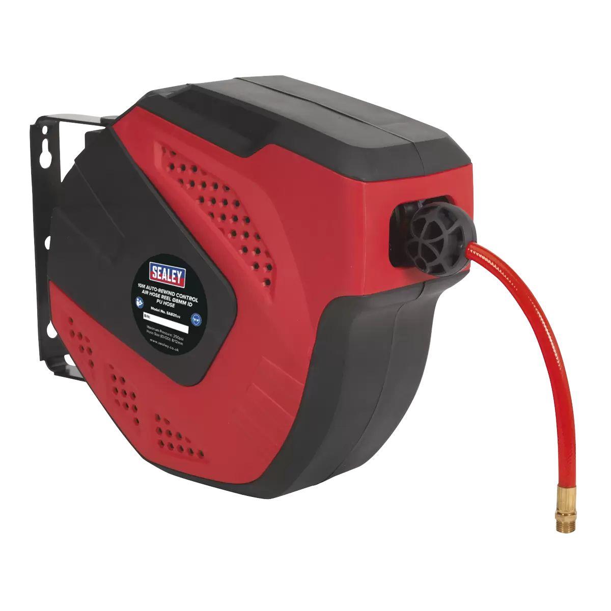 Sealey SA821 10m Auto-Rewind Control PU Air Hose Reel 8mm ID