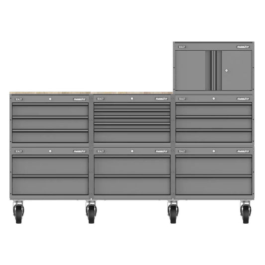 Sealey APMSCCOMBO3 Superline PRO Storage System with Rubber Wood Worktop 2.03m