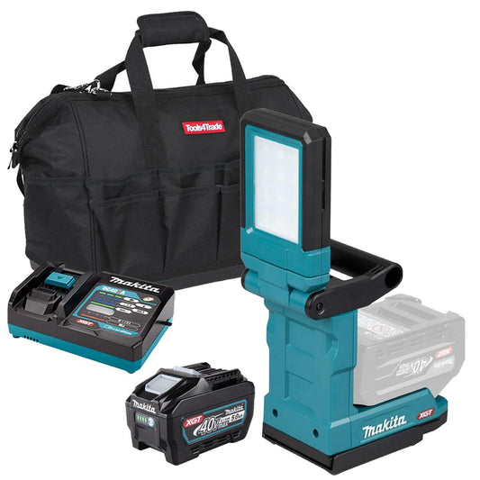 Makita ML013G 40V Max XGT Magnetic Light with 1 x 5.0Ah Battery Charger & Bag