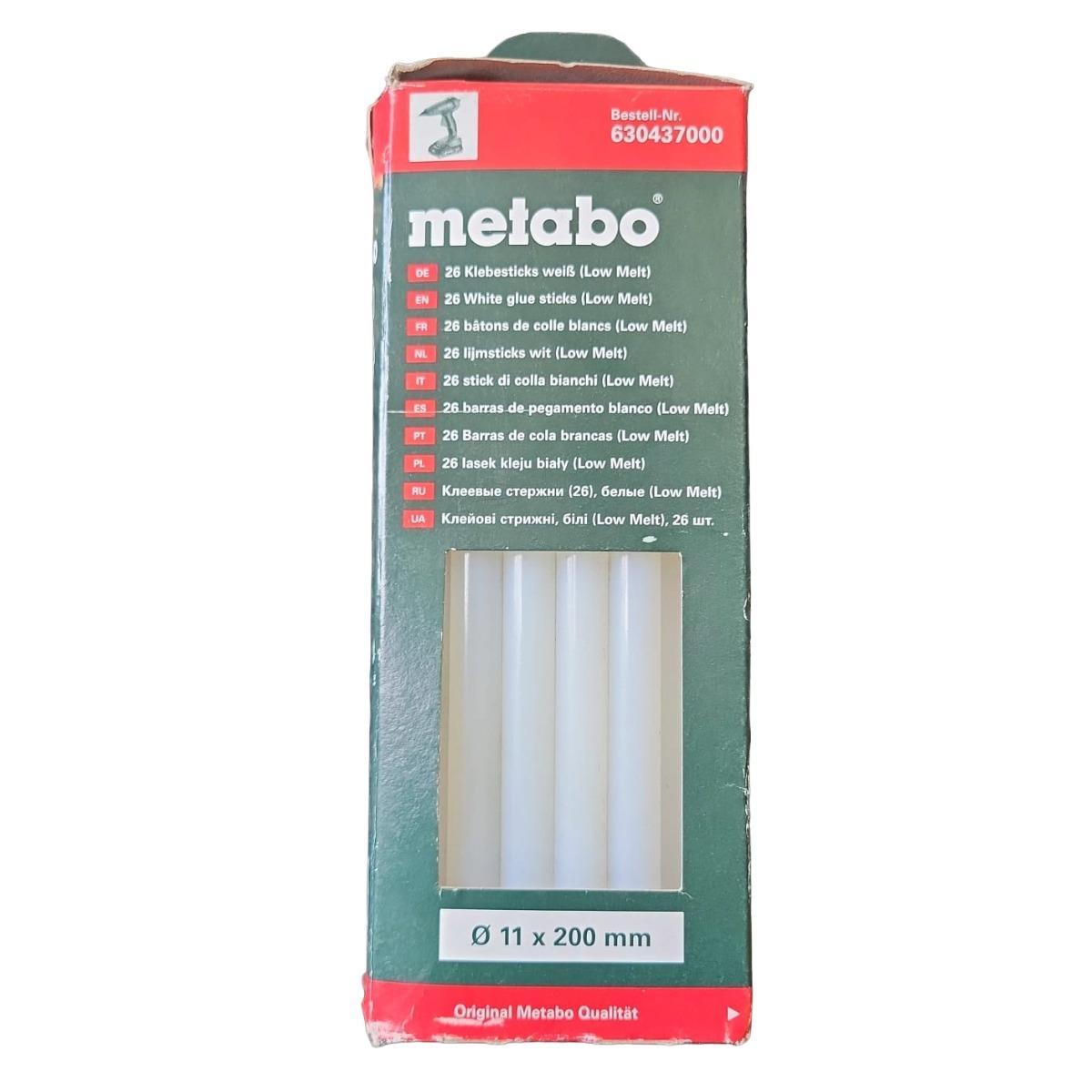 Metabo 630437000 Hot Glue Sticks White 11mm x 200mm Pack of 26