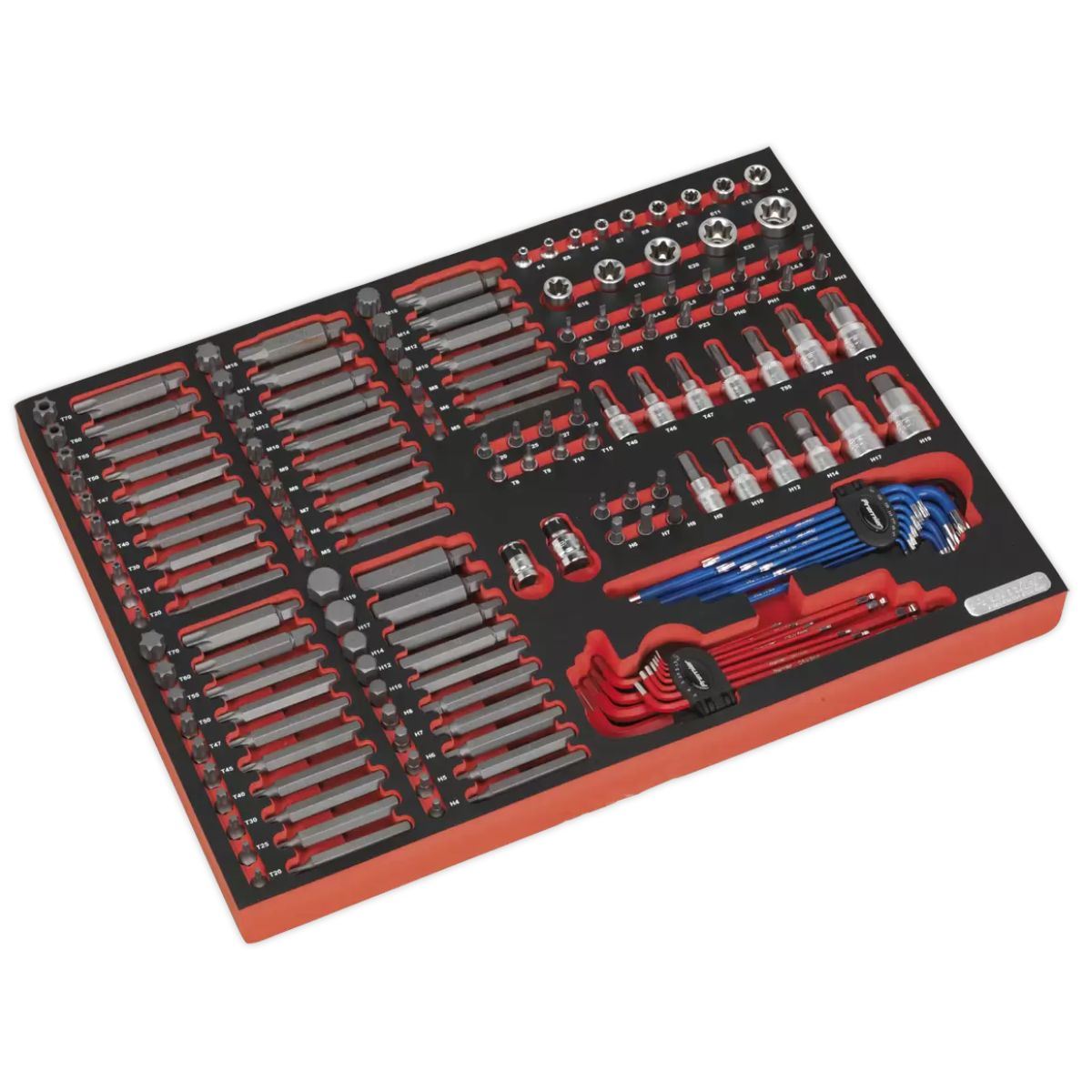 Sealey TBTPCOMBO2 Tool Chest Combination 14 Drawer with Ball Bearing Slides Black & 446pc Tool Kit