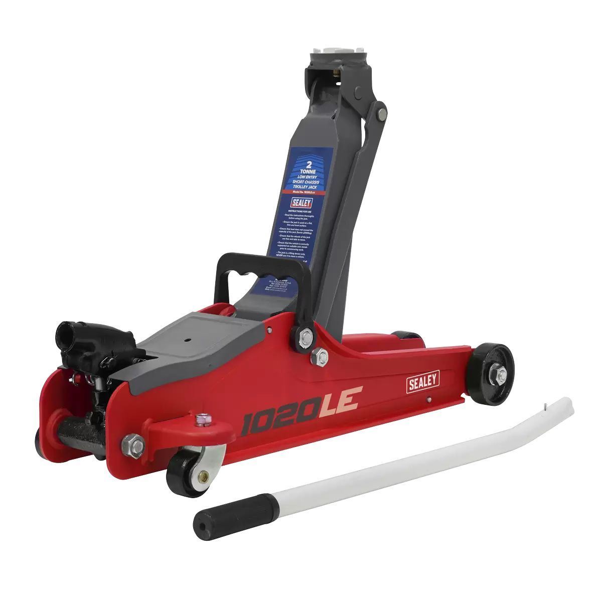 Sealey 1020LEBAGCOMBO 2tonne Low Entry Short Chassis Trolley Jack Red