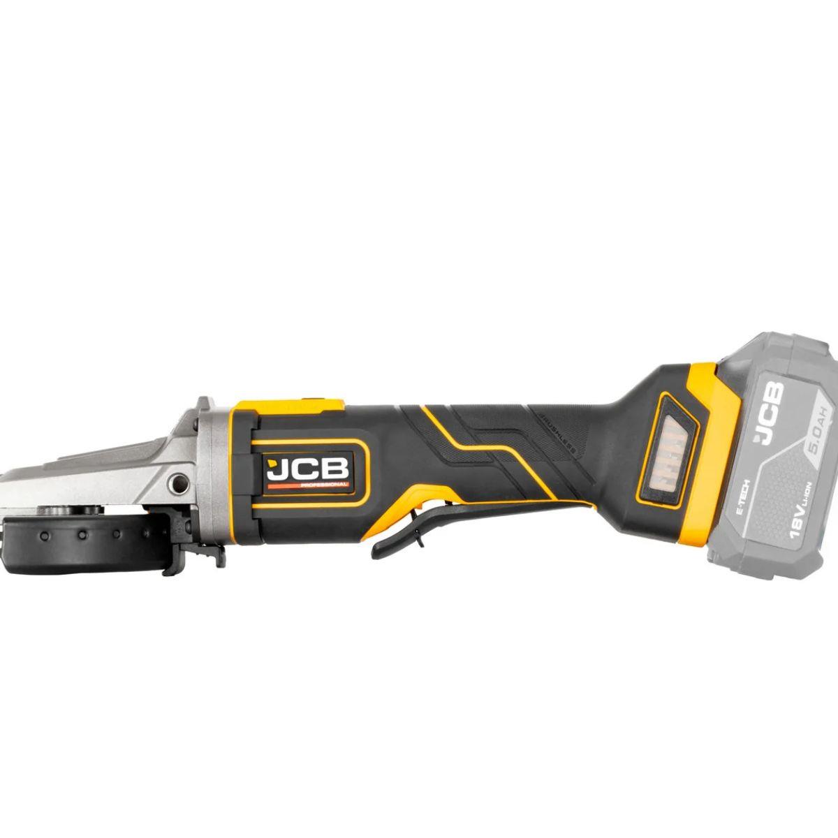 JCB-18PFAG-125 18V Brushless Flat Head Angle Grinder 125mm with Paddle Switch Body Only