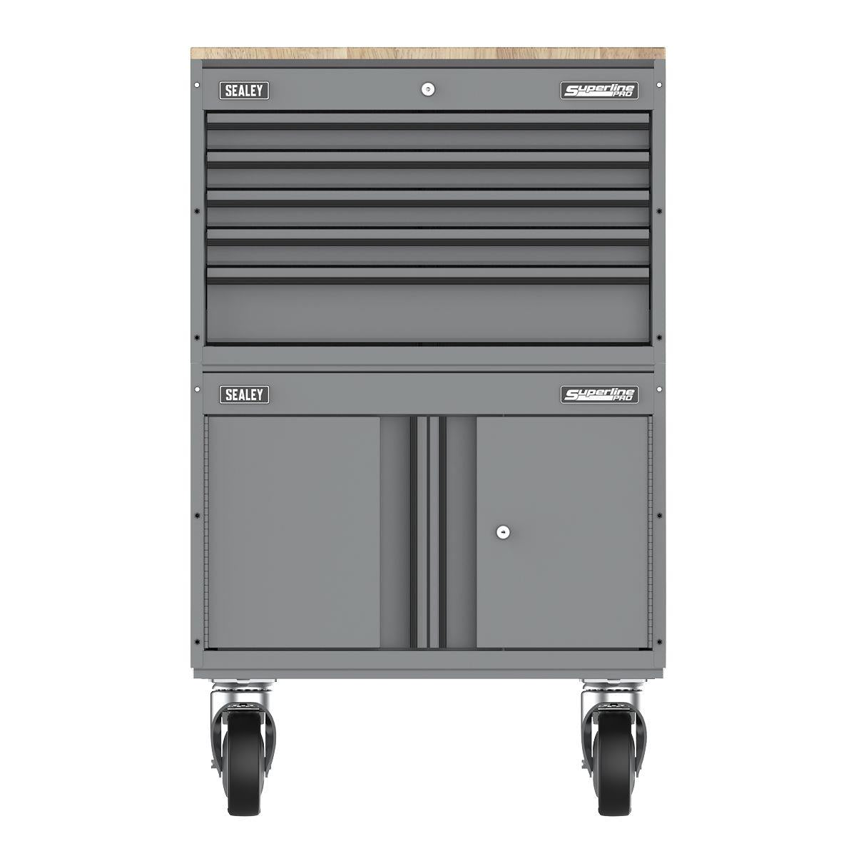 Sealey APMSCCOMBO7 Superline PRO Storage System with Rubber Wood Worktop 678mm