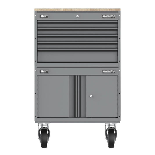Sealey APMSCCOMBO7 Superline PRO Storage System with Rubber Wood Worktop 678mm