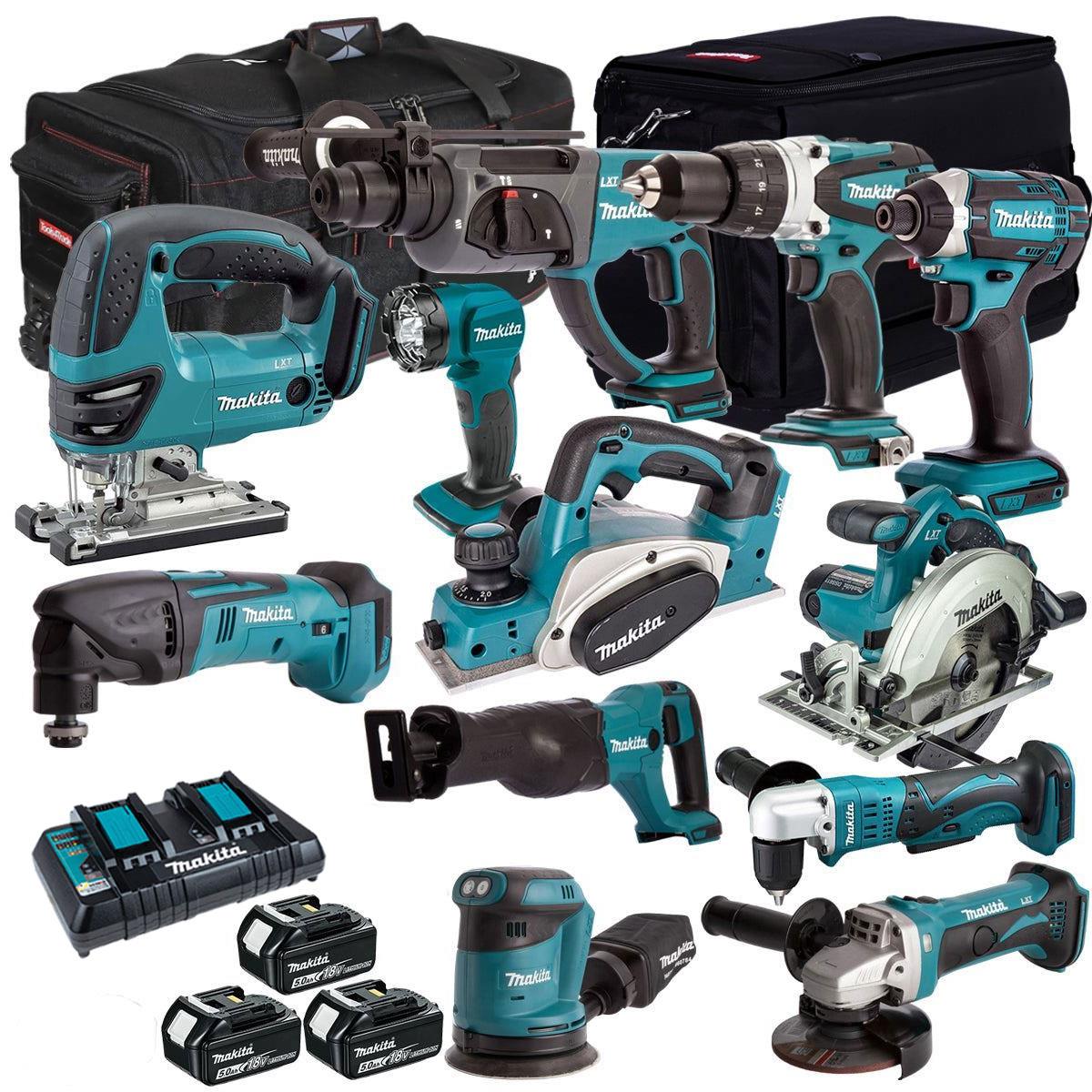 Makita 18V 12 Piece Combo Kit with 3 x 5.0Ah Battery & Charger MAKDEAL 55M