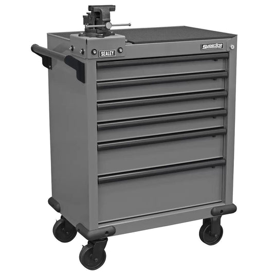 Sealey APMWS2COMBO Superline PRO Rollcab 6 Drawer with SG Swivel Base 100mm Vice