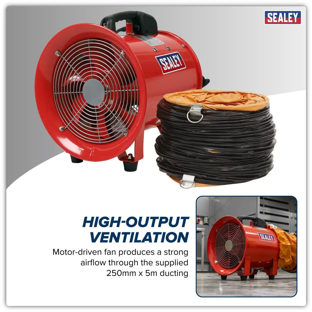 Sealey VEN250 Portable Ventilator 250mm with 5mtr Ducting