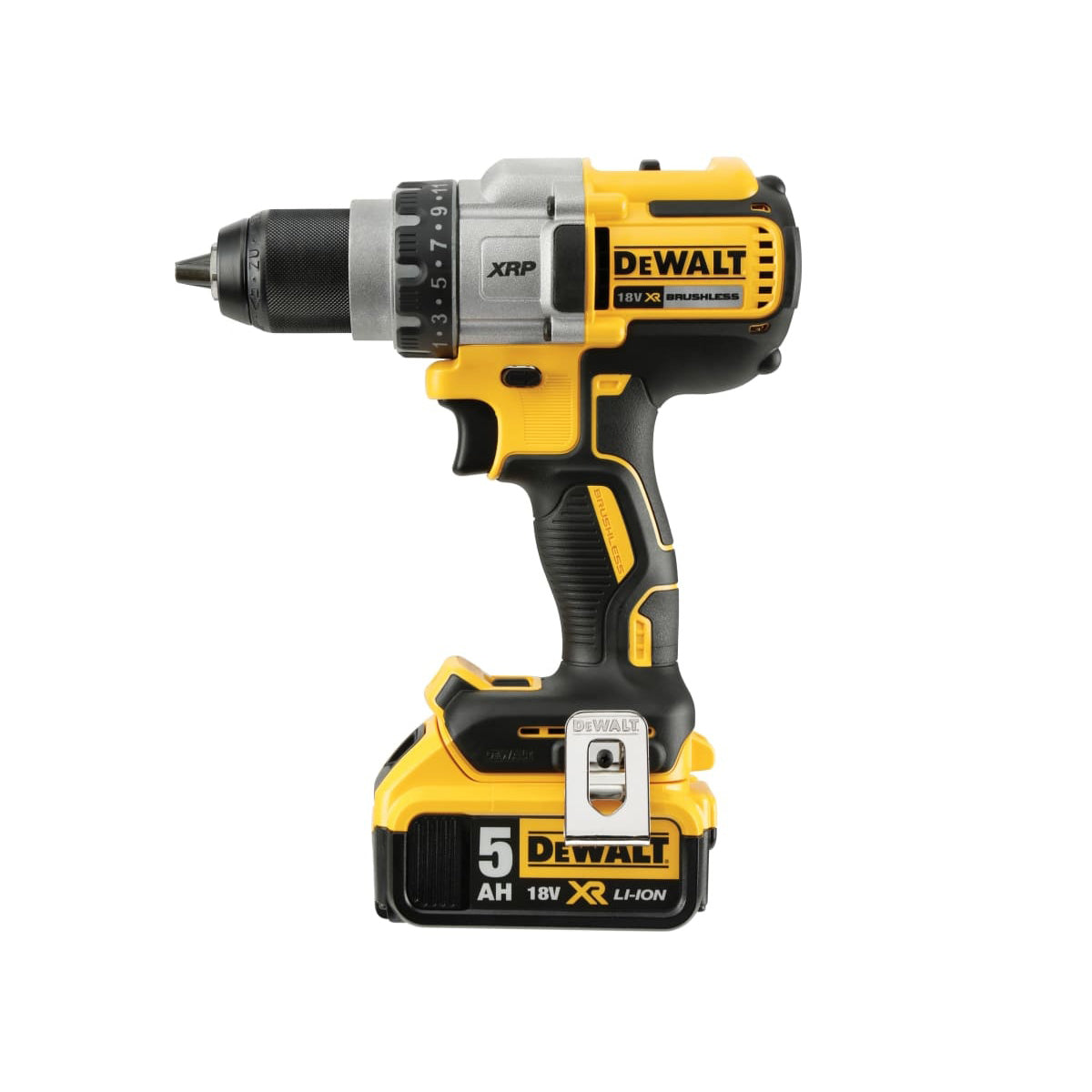 DeWalt DCD991P2 18V Brushless 3 Speed Drill Driver with 2 x 5.0Ah Batteries Charger & Kitbox