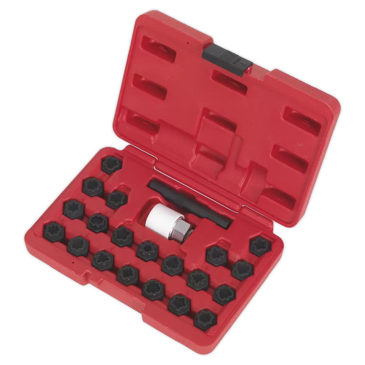 Sealey SX206 Locking Wheel Nut Key Set for Audi 22pc
