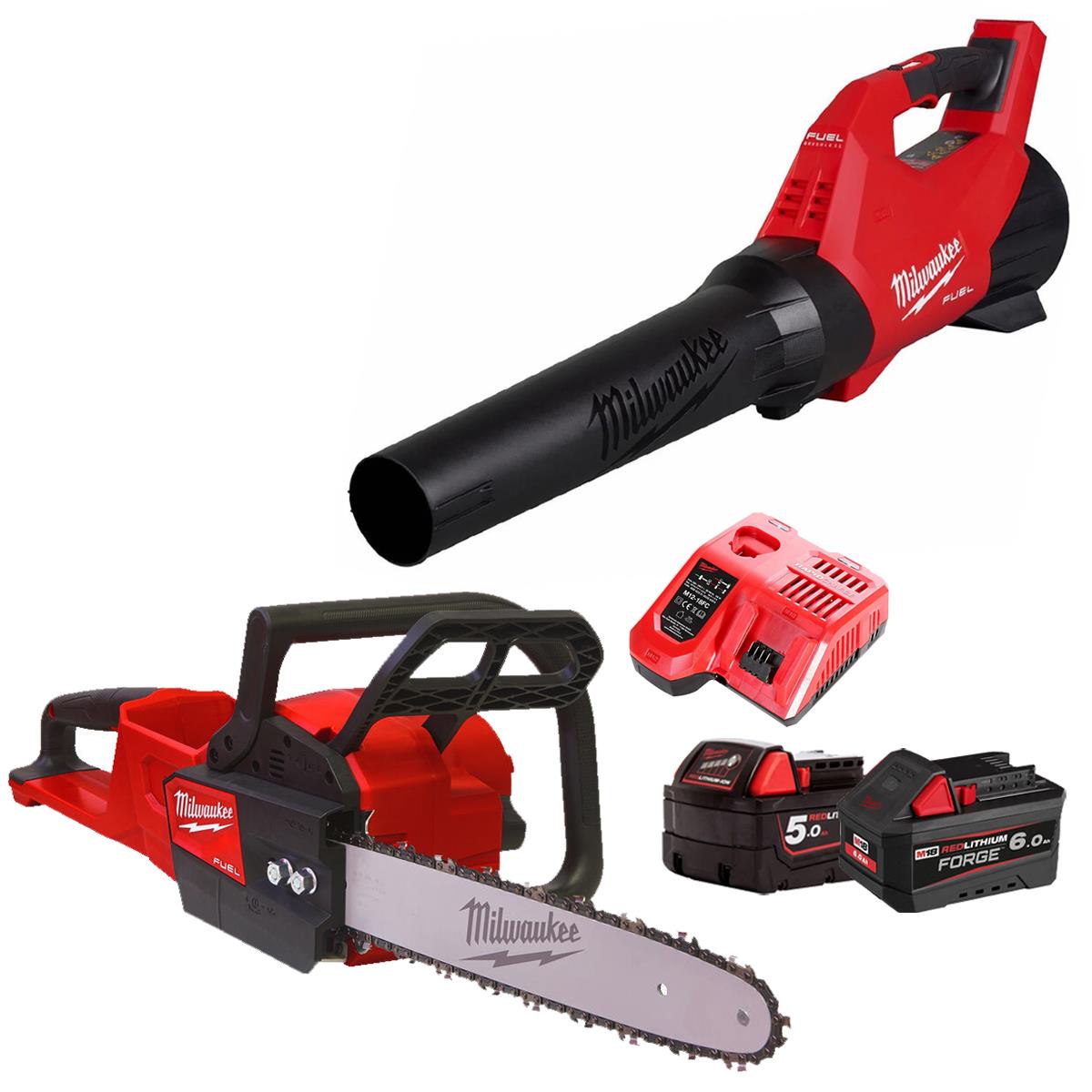 Milwaukee M18 18V 2 Piece Gardening Tool Kit with 2 x Batteries & Charger T4TKIT-29509