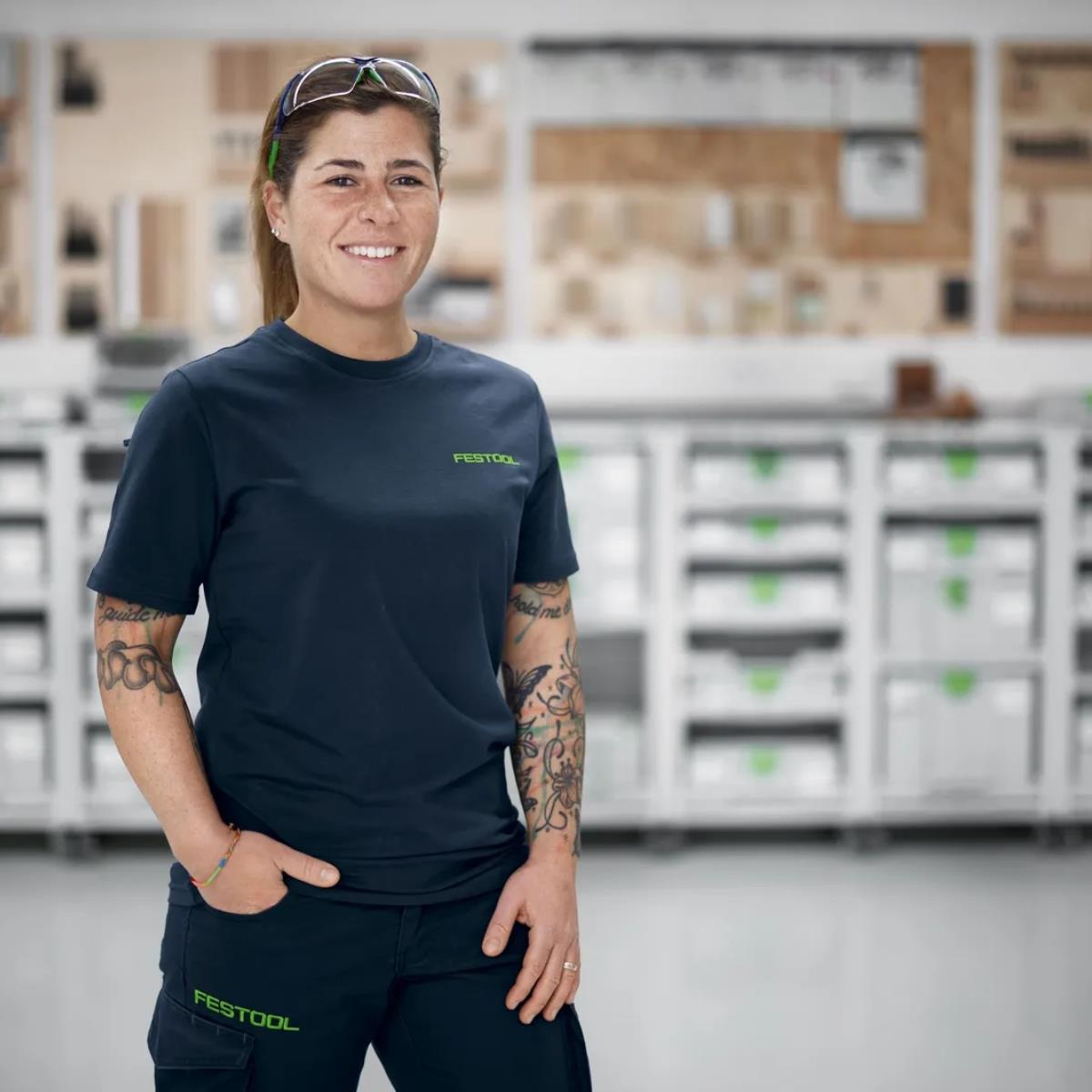 Festool SH-FT2 Unisex Crew Neck T-Shirt Navy Medium ( M ) - 577759