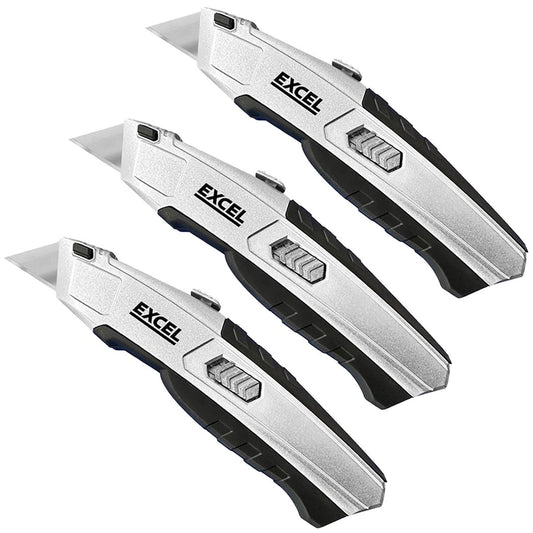 Excel Auto Reload Utility Knife with 5 Blades Pack of 3