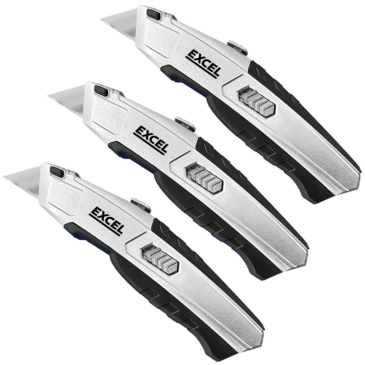Excel Auto Reload Utility Knife with 5 Blades Pack of 3