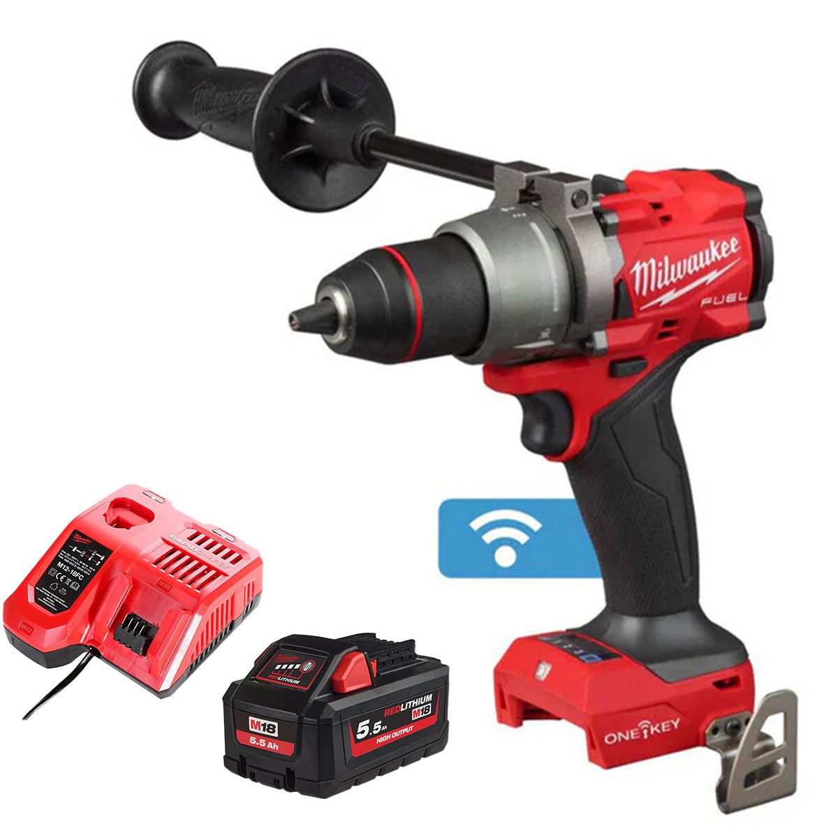 Milwaukee M18ONEPD3-0 18V FUEL ONE-KEY Brushless Combi Drill with 1 x 5.5Ah Battery & Charger