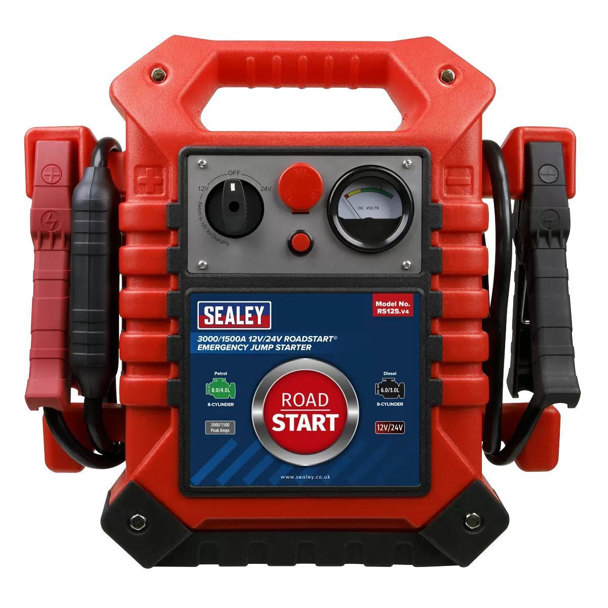 Sealey RS125 RoadStart Emergency Power Pack 12/24V 3000/1500 Peak Amps