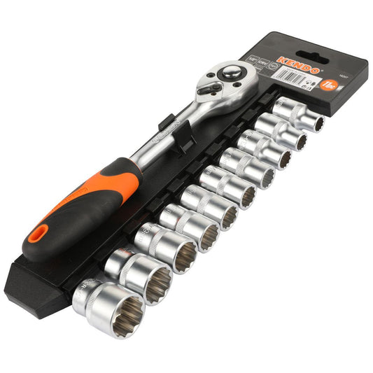 Kendo 1/2" Drive 12-Point Socket Set 11 Piece