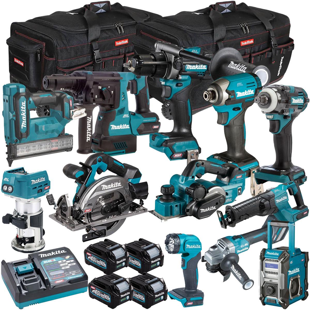 Makita 40V XGT 12 Piece Brushless Power Tool Kit with 4 x 2.5Ah Battery T4TKIT-16054