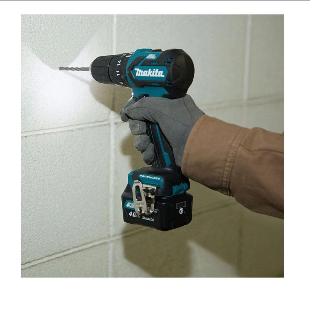 Makita HP332DSAJ 12V Max CXT Cordless Brushless 2-Speed Max 35Nm Combi Drill With 2 x 2.0Ah Batteries, Charger & Case