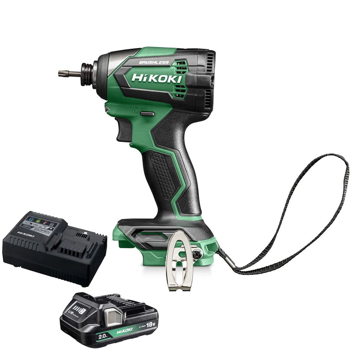 Hikoki WH18DEW2Z 18V Brushless Impact Driver with 1 x 2.0Ah Battery & Charger